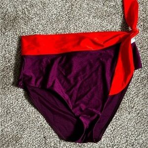 Zimmermann Purple Color blocked Bikini Bottom High Cut & High Waist 10-12 Lycra